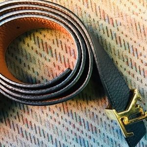 Louis Vuitton belt Black and Gold